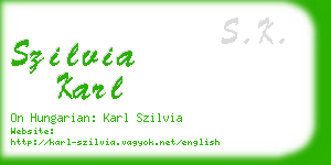 szilvia karl business card